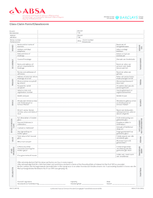 Glass Claim Form