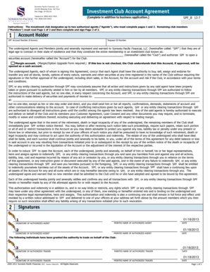 Investment Club Account Agreement