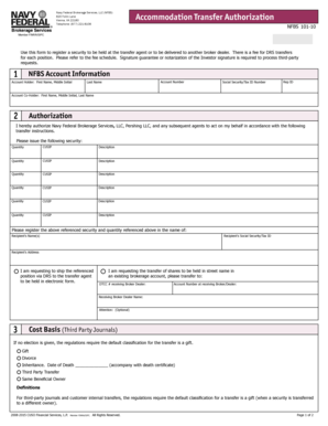 Accommodation Transfer Authorization Form