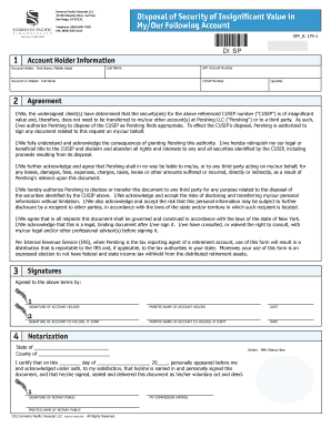 Disposal of Security of Insignificant Value