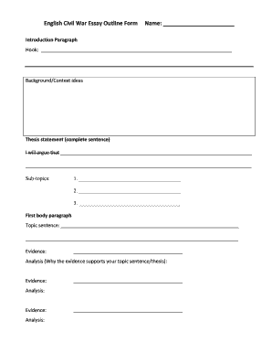 Argumentative writing worksheets - English Civil War Essay Outline Form Name: