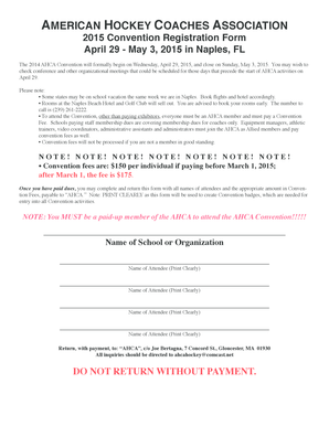 AHCA Convention Registration Form