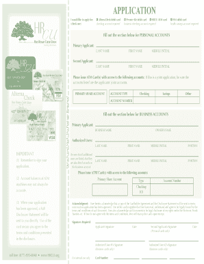 Debit Card Application Form