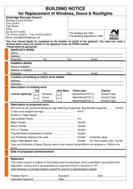 Building Notice for Window and Door Replacement