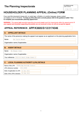 Householder Planning Appeal Form