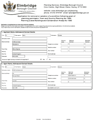 UK Planning Permission Condition Variation Application