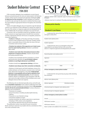 FSPA Student Behavior Contract