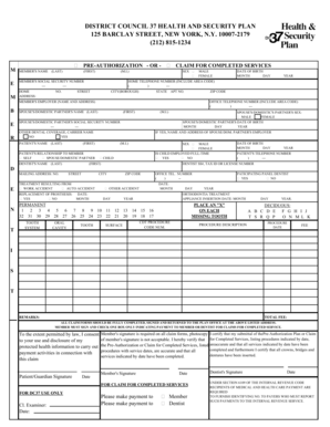 District Council 37 Health and Security Plan Dental Claim Form