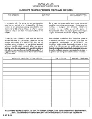 New York Workers' Compensation Medical Expense Form