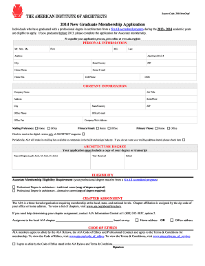 2014 New Graduate Membership Application