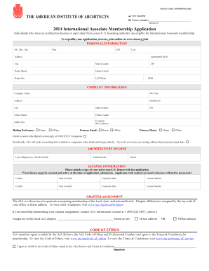 2014 International Associate Membership Application