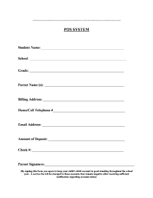 School POS System Payment Form