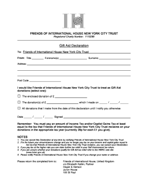 Gift Aid Declaration Form