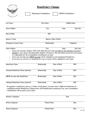 Beneficiary Change Form