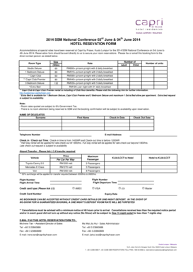 Booking Form - SSM - ssm com