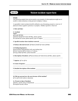 Workplace Violence Incident Report Form