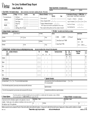 New Jersey Enrollment/Change Request Form