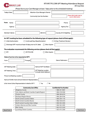 ISPT Meeting Attendance Request Form