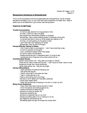 Mental Health Symptoms Checklist