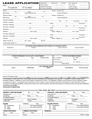 Residential Rental Application Form