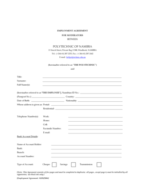 EMPLOYMENT AGREEMENT - IT Home - is polytechnic edu