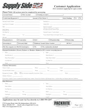 Open Terms Credit Application