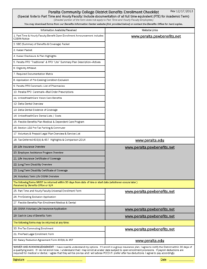 Peralta Community College District Benefits Enrollment Form