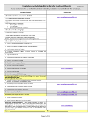 Peralta Community College District Benefits Enrollment Form