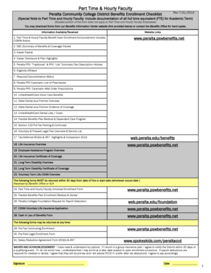 Part Time Faculty Benefits Enrollment Form