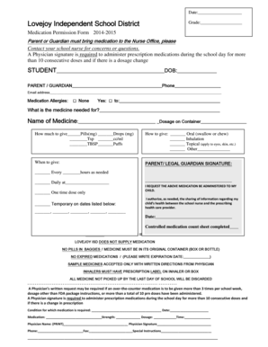 Medication Permission Form