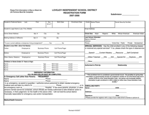 Lovejoy Independent School District Registration Form
