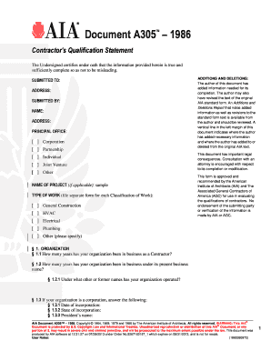 aia document a305 pdf fill print download online samples aia a305 blank form free