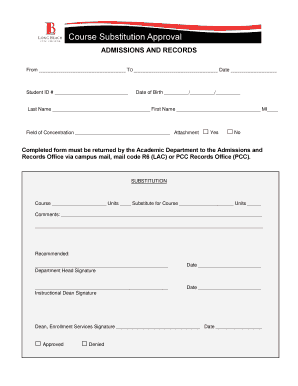 Student Course Substitution Form