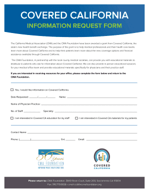 Covered California Information Request Form