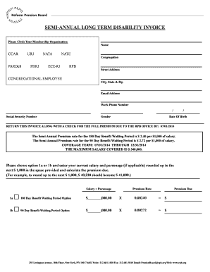 Semi-Annual Long Term Disability Invoice
