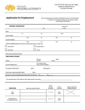 Application for Employment