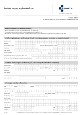 Bariatric Surgery Application Form