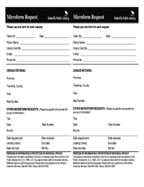 Library Microform Request Form