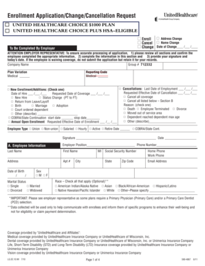UnitedHealthcare Enrollment Application Form