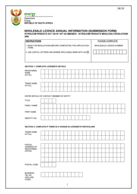 South Africa Wholesale Licence Annual Information Form