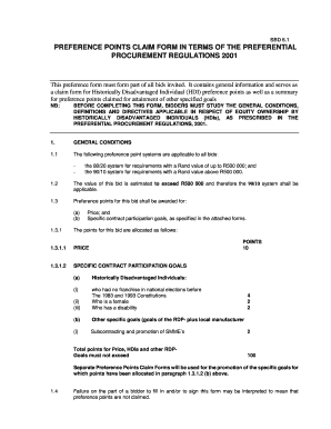 Preference Points Claim Form