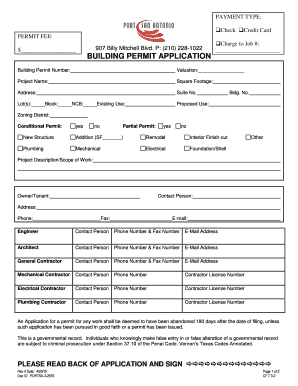 Building Permit Application