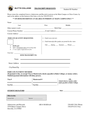 Transcript Request Form