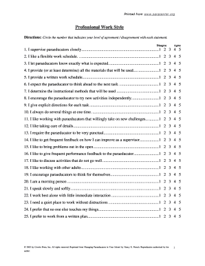 Professional Work Style Assessment
