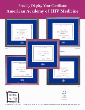 Certificate Framing Order Form