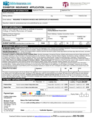 Exhibitor Insurance Application