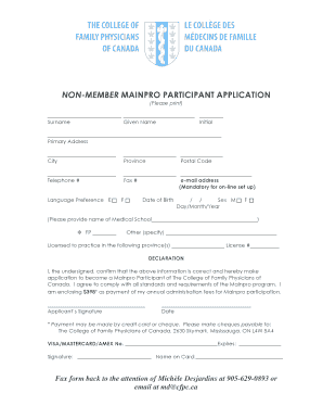 Mainpro Participant Application