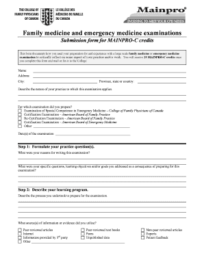 MAINPRO-C Credits Submission Form