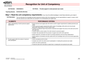 Unit of Competency Recognition Form