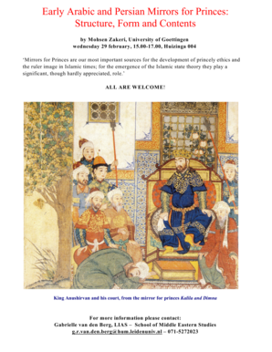 Early Arabic and Persian Mirrors for Princes: Structure, Form and ... - media leidenuniv